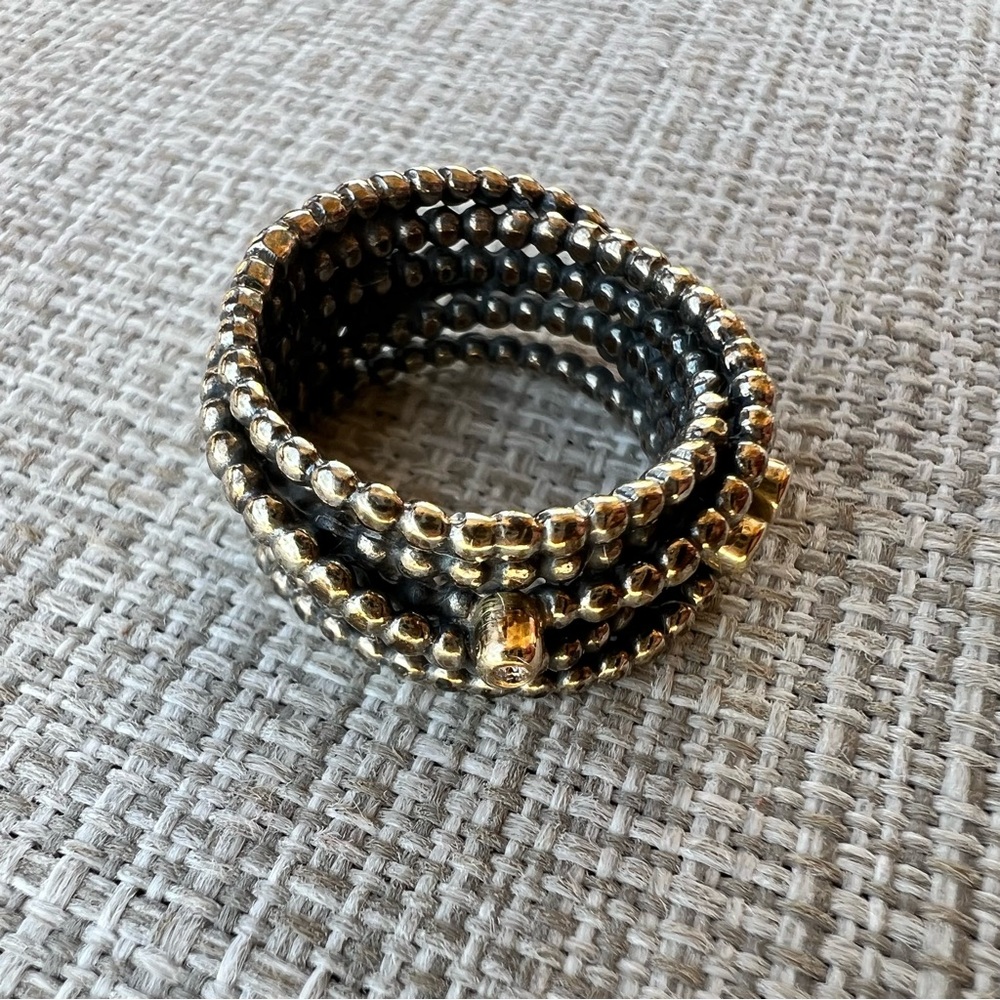 Pandora Entangled Beauty Sterling Silver 14K Gold Ring with Diamonds Sz 6 - Picture 3 of 3